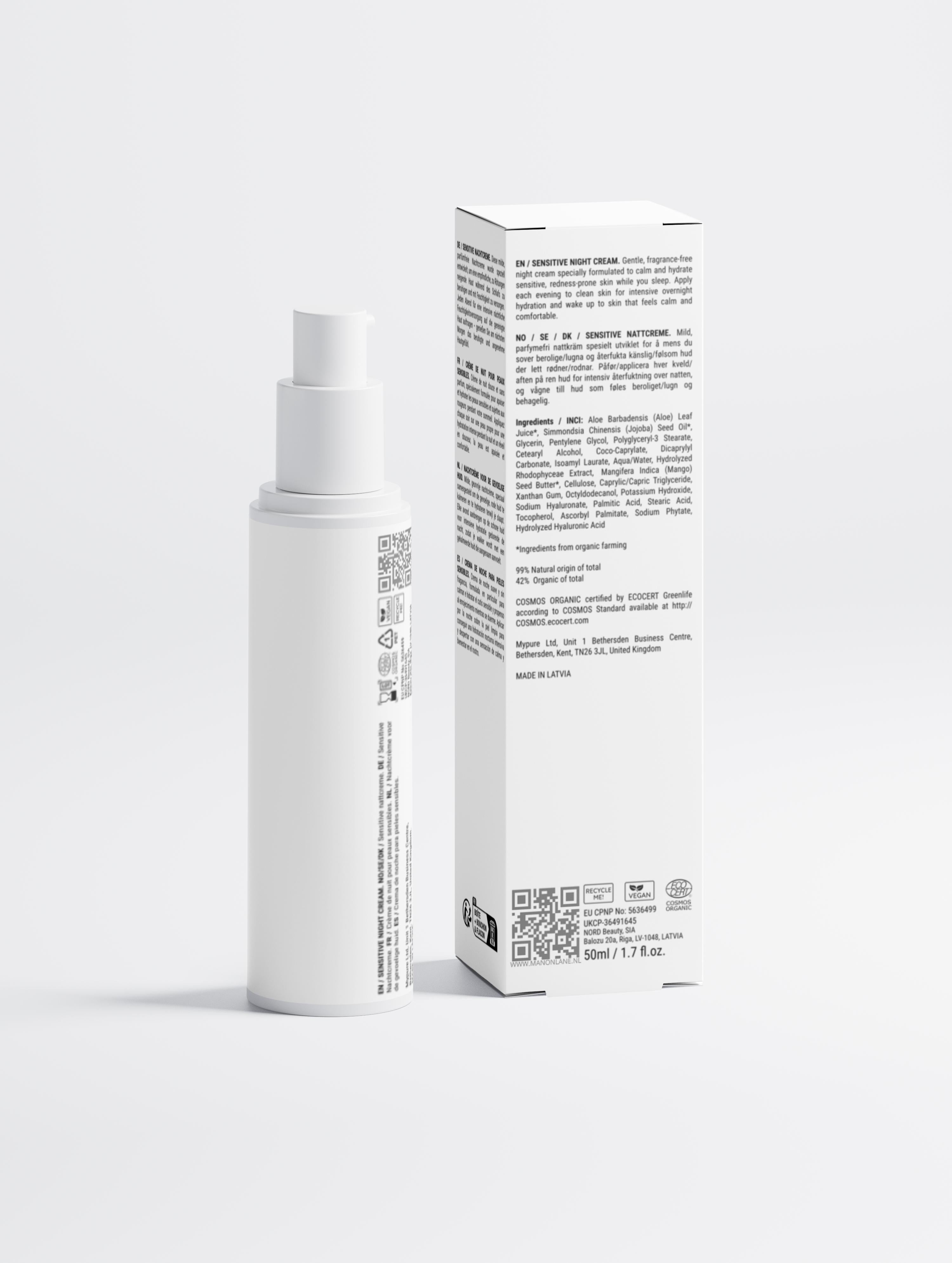 Sensitive Skin Overnight Cream, Fragrance-Free